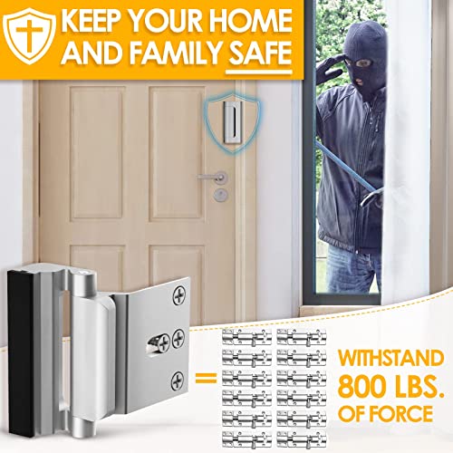 EverPlus Silver Front Door Reinforcement Lock - Heavy Duty Security Latch