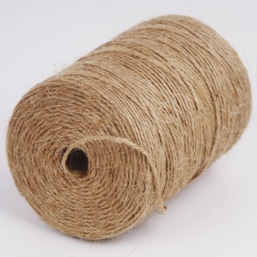 PerkDecor 2-Pack Natural Jute Twine String 2mm x 800 Feet Brown for Crafts & Gardening