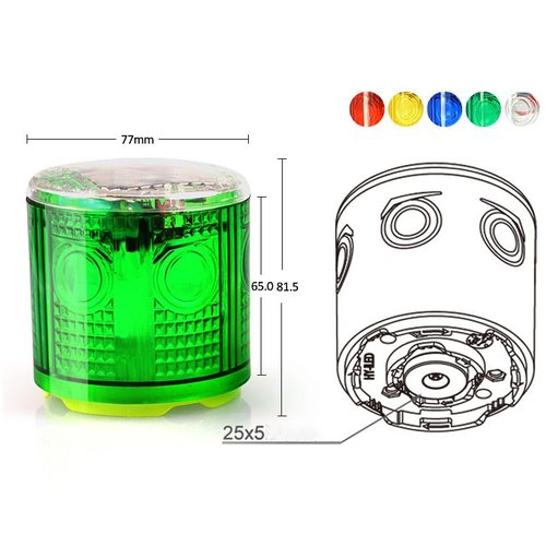 Solar Strobe Warning Light: IP54 Waterproof Flashing Safety High Bright LED Warning Lamp Traffic Light for Construction, Factory, Safety Road Sign, Dock Marine Beacon (Red-Column)