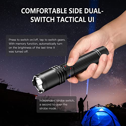 klarus EP10 USB-C Rechargeable Flashlight: 1000 Lumens Super Bright, 2600mah Battery, 6.3 inch, Small LED Powerful Flashlights for Home, Camping, Emergency