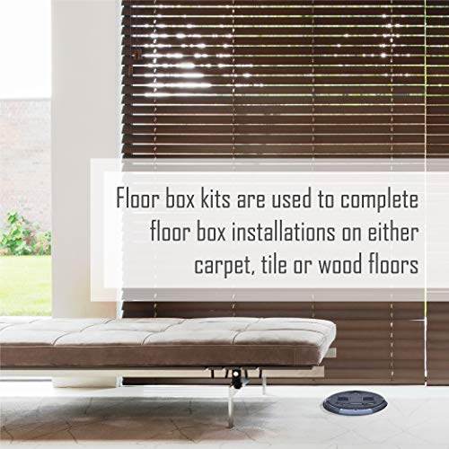 RACO Black 1-Gang Floor Box Kit with Recessed Duplex Outlet, Steel, 15A