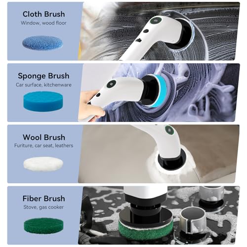 Swyprrix Cordless Electric Bathroom Cleaning Brush White & Black SD-CTB01