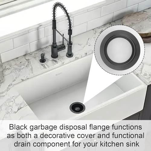 Black InSinkErator Garbage Disposal Sink Flange FLG-MTBLK