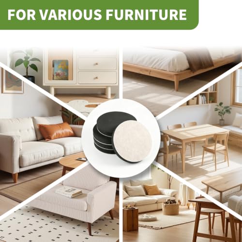 Yelanon Felt Furniture Sliders 20 Pcs 3.5" for Hardwood, Tile & Vinyl Floors