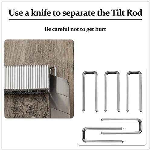 Jetec 40 Pieces Plantation Shutter Repair Kit Replacement Louvers Staples Window Blind Tilt Rod Operable Plantation Silver Missing Metal Indoor Louver Staples Tools Repair(0.6 x 0.19)