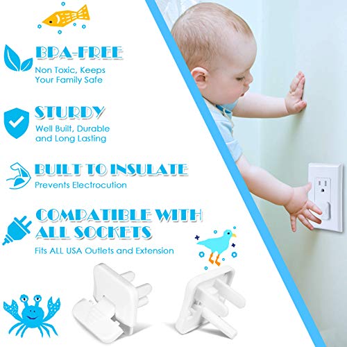 Babepai White 38-Pack Childproof Electrical Outlet Covers Safety Plug Protectors