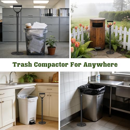 Manual Trash Compactor for Kitchen 25.5 Inch Metal Waste Reducer
