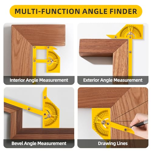 2-Pack Adjustable Protractor Angle Finder with Lock Knob 0°-180°