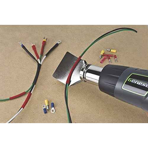 Genesis GHG1500A Dual Temperature Heat Gun Kit With Fast Heat High And Low Settings 572F/1000F, Air Reduction Nozzle, Reflector Nozzle, And Two Deflector Nozzles with 2 Year Warranty