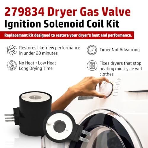 DR Quality 279834 Gas Dryer Ignition Coils Kit – Replacement Valve Solenoid