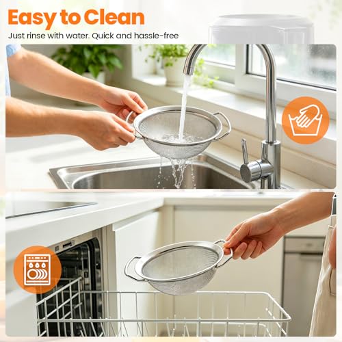 Nama J2 Juice Strainer - Stainless Steel Fine Mesh with Dual Handles