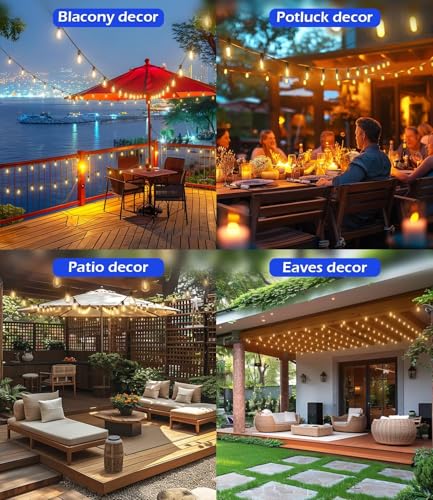 Tenmiro 200FT Outdoor String Lights with Shatterproof S11 Bulbs Waterproof Patio Decor