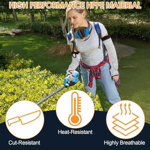 Cut Resistant Sleeves, 1 Pair Protective Sleeves for Arm Protectors for Thin Skin and Bruising with Thumb Hole for Gardening, Welding, Farming, Pet Grooming (Grey)