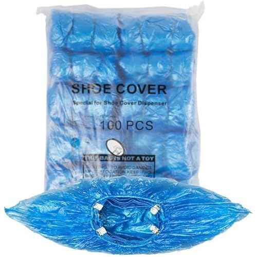 100 Pack of Disposable Shoe Covers for Indoors with T-buckle, Non-Slip Shoe Booties Covers for Automatic Shoe Dispensers, Can Be Used in Laboratories, Homes, Stores, and Other Public Places