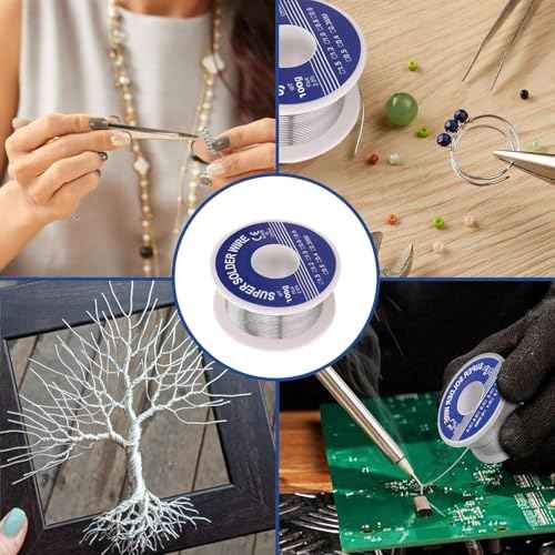 Soldering Wire 0.8mm, 63-37 Tin Lead Rosin Core Solder Wire, 100g Electrical Solder for Repair and DIY of Electronic Electric Electrical Soldering Components