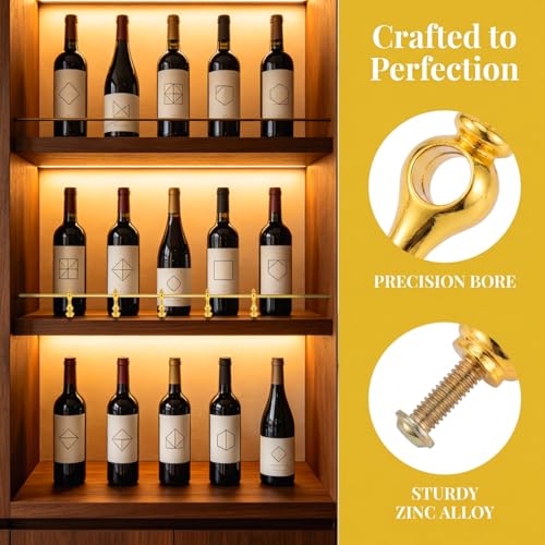 LIOOBO Decor Metal Spindles 10Pcs Golden Cabinet & Furniture Accessories