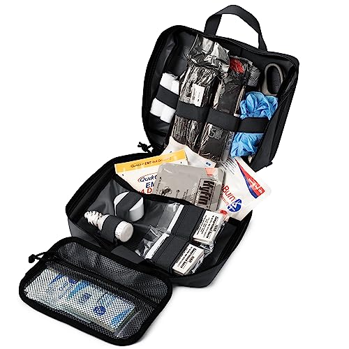 Scherber Vehicle Emergency Trauma First Aid Kit with Medical Supplies & Molle Pouch