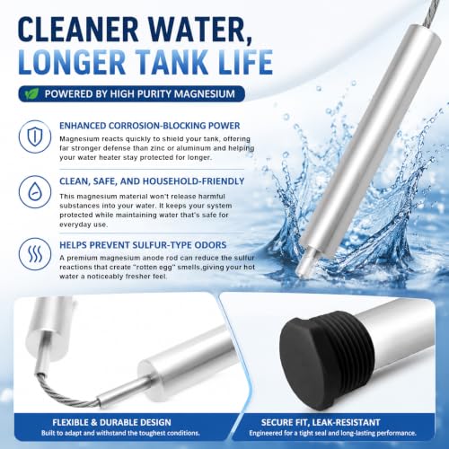YRJNS 44-Inch Flexible Magnesium Water Heater Anode Rod Replacement Kit - Model 1