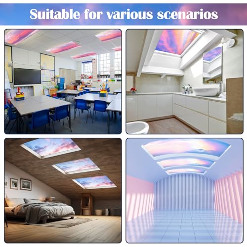 Sunset Magnetic Fluorescent Light Covers - Pack of 6 for Ceiling Fixtures