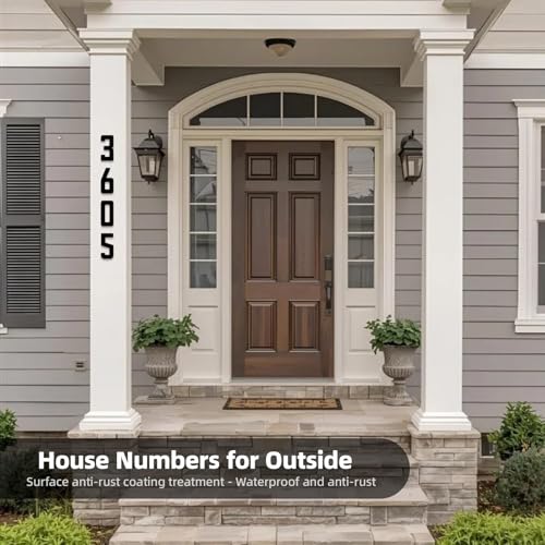 3 Inch Black Metal House Address Numbers & Letters - Modern Outdoor Wall Decor, Weather-Resistant, Easy Install (2 pcs) - Hppybiry