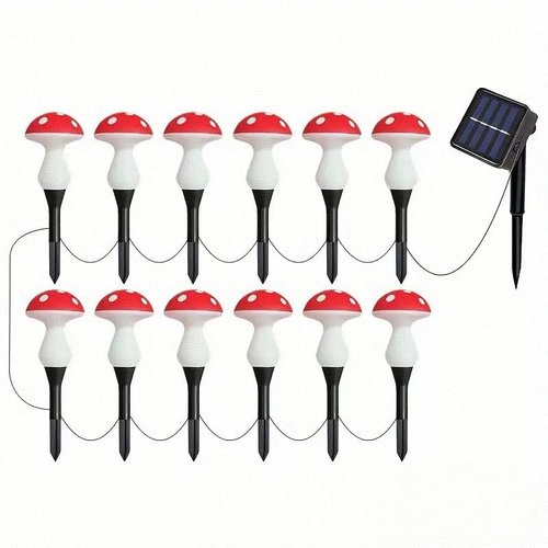 Outdoor LED Solar Mushroom Lights,Ground-Mounted Solar Mushroom Lights,Waterproof Decorative Light for Outdoor Gardens and courtyards (7.5m)