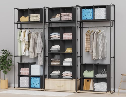 HOMIDEC Large Black 9-Cube Closet Organizer Storage Shelf - Sturdy & Space-Saving