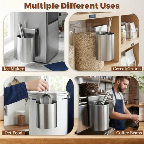 PRETYZOOM Ice Scoop Holder – Hanging Heavy-Duty Ice Scoop/Utensil Organizer for Fridge, Freezer, and Supermarkets