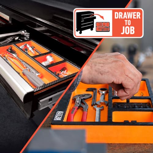 Railer EVA Foam Tool Tray with Built-in Bit & Socket Organizer – Large, Green