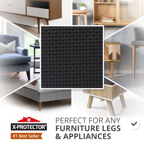 X-PROTECTOR Non Slip Furniture Pads ? 12 Premium Furniture Grippers 3"! Best SelfAdhesive Rubber Feet Furniture Feet ? Ideal Non Skid Furniture Pad Floor Protectors ? Keep Furniture in Place!