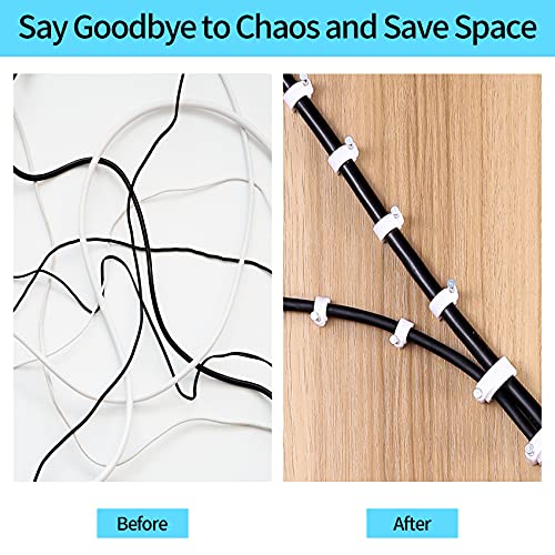 Abnii Cable Nail Clips 400 Pcs 4/6/8/10mm Wall Wire Cable Management Clips White