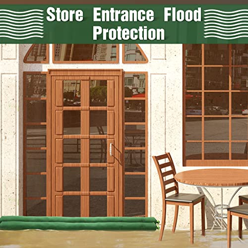 Threan 4 Pack 3ft Flood Barrier Sandbags for Flood Prevention - Green, Heavy Duty Canvas