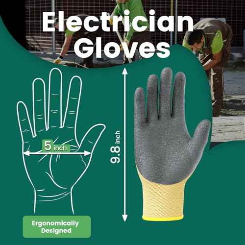 SAVECASH 2 Pair Insulated Gloves 400V High Voltage Electrician Gloves, Rubber Insulated Electrician Tools, Electrical Work Gloves for Men