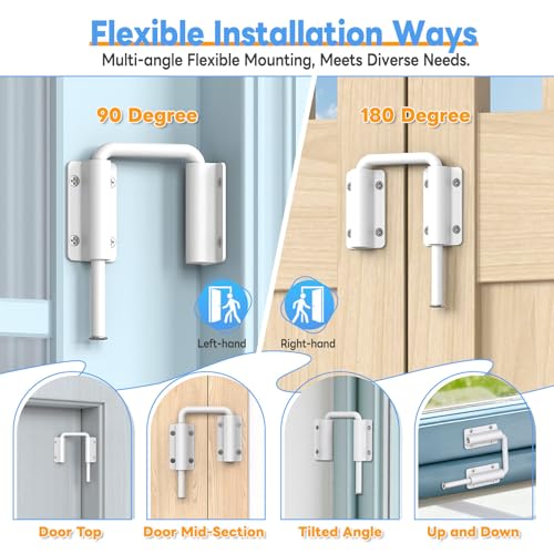 Mixizigoz White Sliding Door Loop Lock Latch 2-3/8 Inch - 1PC