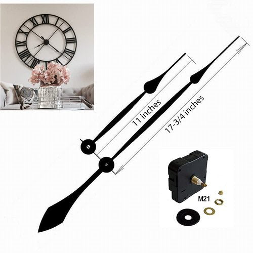 WYZBEN 17 inch Large Hands and High Torque Clock Movement Combo