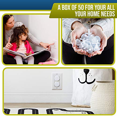 Wappa Baby Outlet Covers 50 Pack Childproof Socket Protectors - White