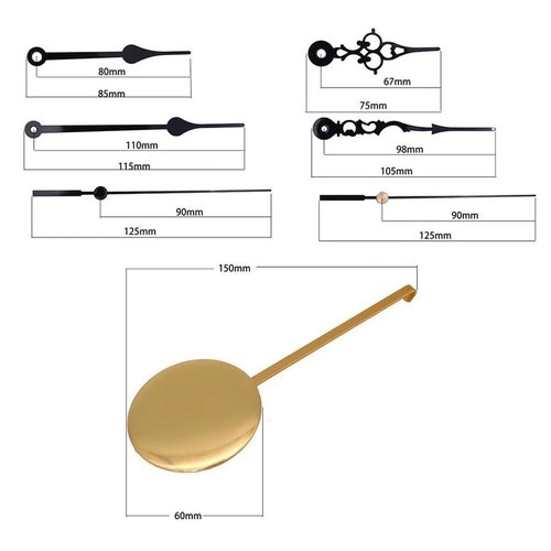 1 Set Replacement Wall Clock Hands Parts Pendulum Movement