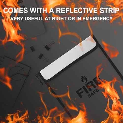 TIPTAP Fireproof Document Bag with Two Pockets, 11x15IN Waterproof Money Bag with Zipper, Essential Document Storage Organizer, Envelope Wallet for Valuables Documents, Cash, Passports and More