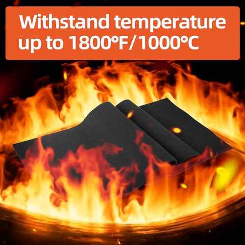 Carbon Felt Fireproof Welding Blanket, Heat Resistant Up to 1800¡ÆF, 12 * 12 in Flame Retardant Fabric Carbon Felt for Stove Wick, Heat Shield for Soldering, Firepit, Smoker, Black