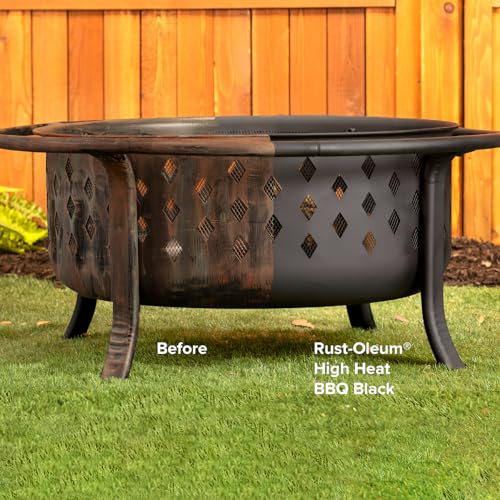 Rust-Oleum High Heat Flat Black Enamel Spray Paint 12oz for BBQ & Metal Surfaces