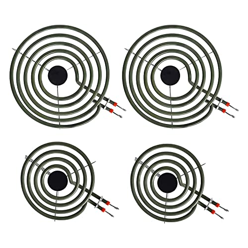 LXun MP22YA 4-Pack Electric Stove Burner Elements for Whirlpool/Kenmore (MP15YA 6" & MP21YA 8"), Replacement Set