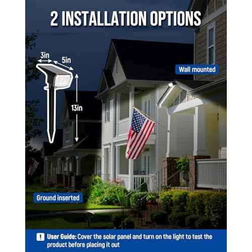 Solar Spot Lights Outdoor Waterproof 4 Pack IP65, 63 LED 3 Lighting Modes Spotlights for Yard Garden House Garage Pathway