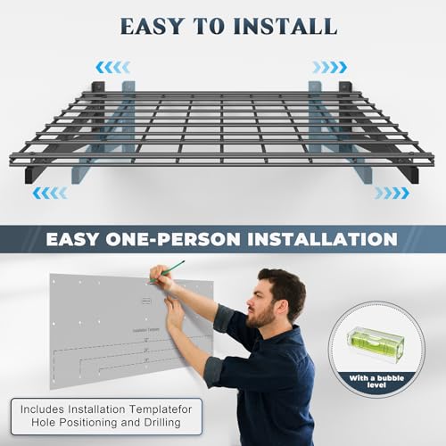 Jusgym 4 Pack Wall Mounted Garage Shelving 2x3ft Heavy-Duty Steel Storage Racks