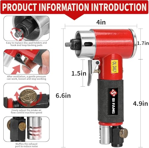 SI FANG 2-Inch Mini Pneumatic Orbital Sander and Grinder Combo