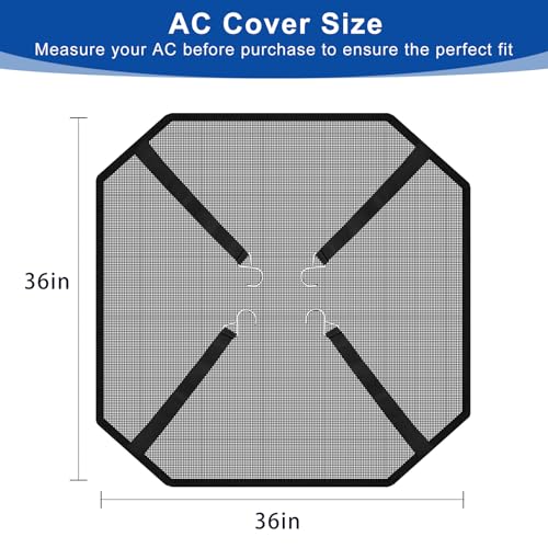 Botyboty 36'' x 36'' Outdoor AC Unit Cover Mesh Protector Breathable, Weatherproof HVAC Condenser Shield
