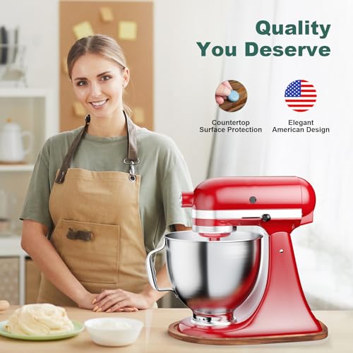 Food-Grade Pine Wood Mixer Slider for KitchenAid Tilt-Head 4.5-5 Qt Brown