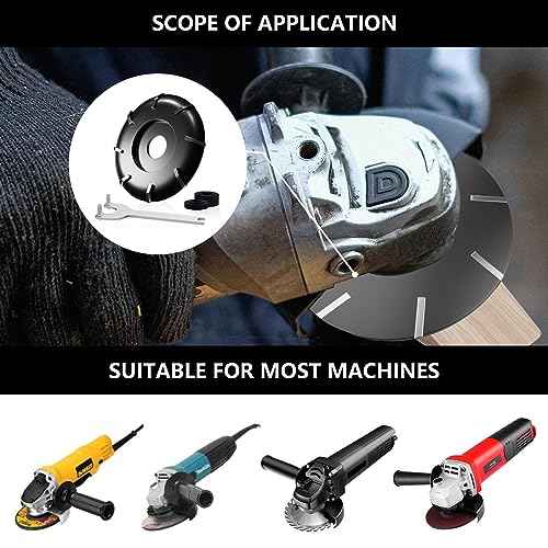CSOOM Upgraded 3-9/16¡± (90mm) 8-Teeth Wood Turbo Carving Disc Set, for Polishing and Grinding, Wood Grinding Wheel £¬with a Extra Spanner and Two Spacers, Universal for Most Angle Grinders