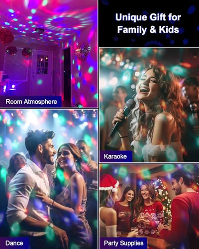 Luditek Sound Activated Party Lights with Remote - Disco Ball, Strobe & DJ Lighting for Home & Events