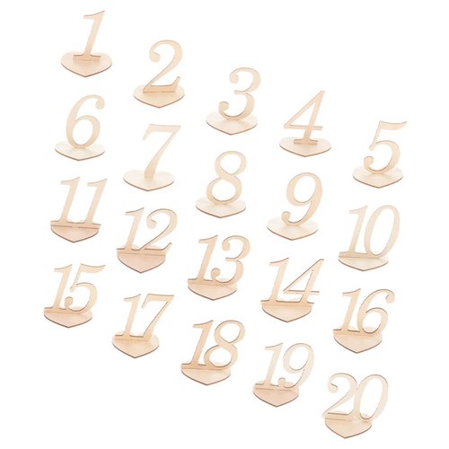 Cabilock 20Pcs Table Number Signs Heart Shaped Wedding Reception Table Numbers Seat Signs for Parties Birthdays Anniversaries and Events