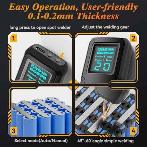 Battery Spot Welder, Awgem Battery Welder 99 Gear Handheld Spot Welder with LCD Screen Auto/Humanized Manual Modes, Portable Spot Welding Machine for Welding Nickel Strips and Iron