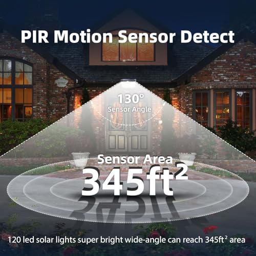 Black 6-Pack HMCITY 120 LED Solar Motion Sensor Wall Lights Outdoor Waterproof